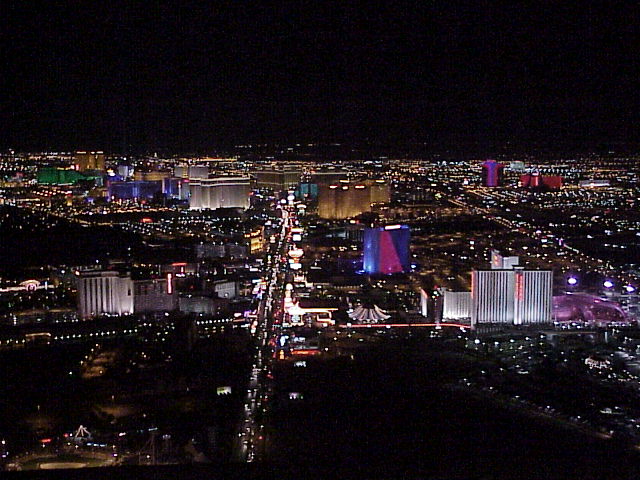 View of strip from atop Stratosphere Tower